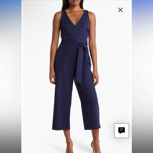 Sam Edelman Crop Jumpsuit Navy Blue Size 2